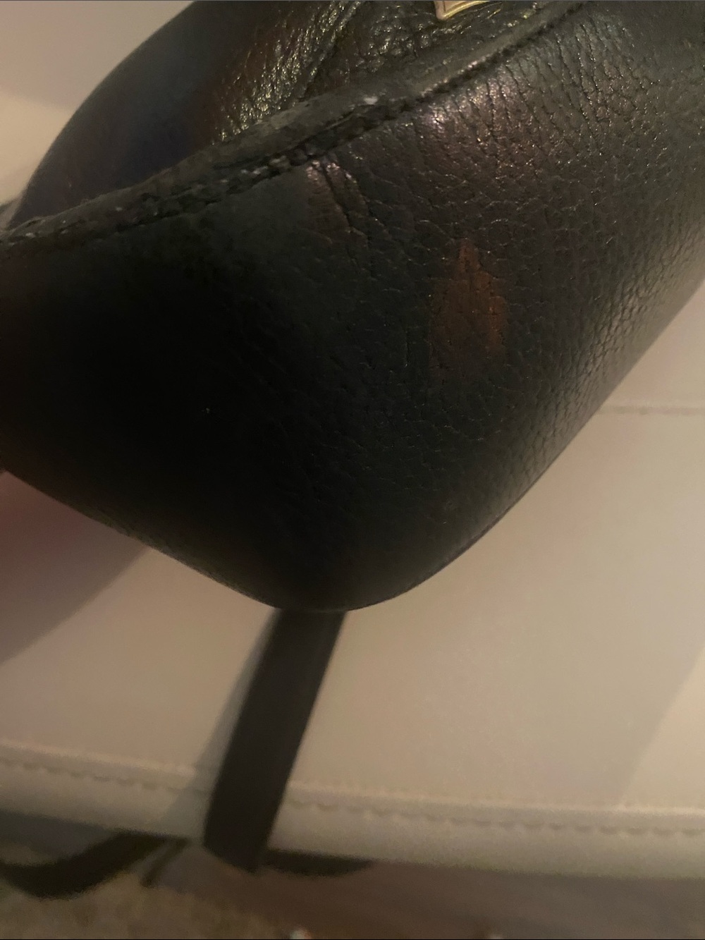 MCM Black Leather Crossbody Bag with Gold Accents - Picture 8 of 9